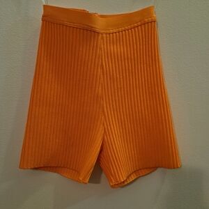 House of CB Orange Ribbed Bike Shorts Size Small